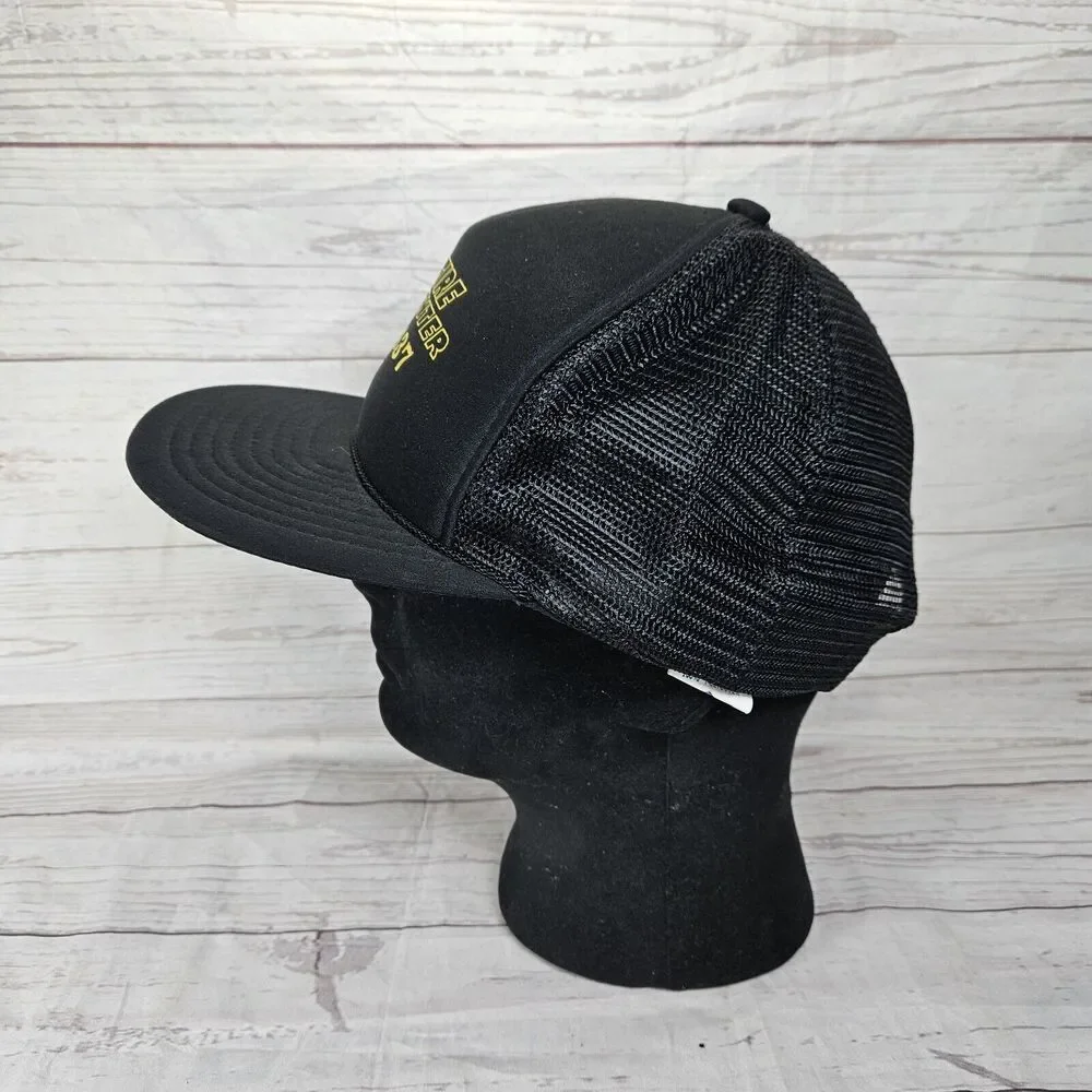 Vintage Nissin Cap Black Mesh Rope Snapback Hat Double J Tire Center